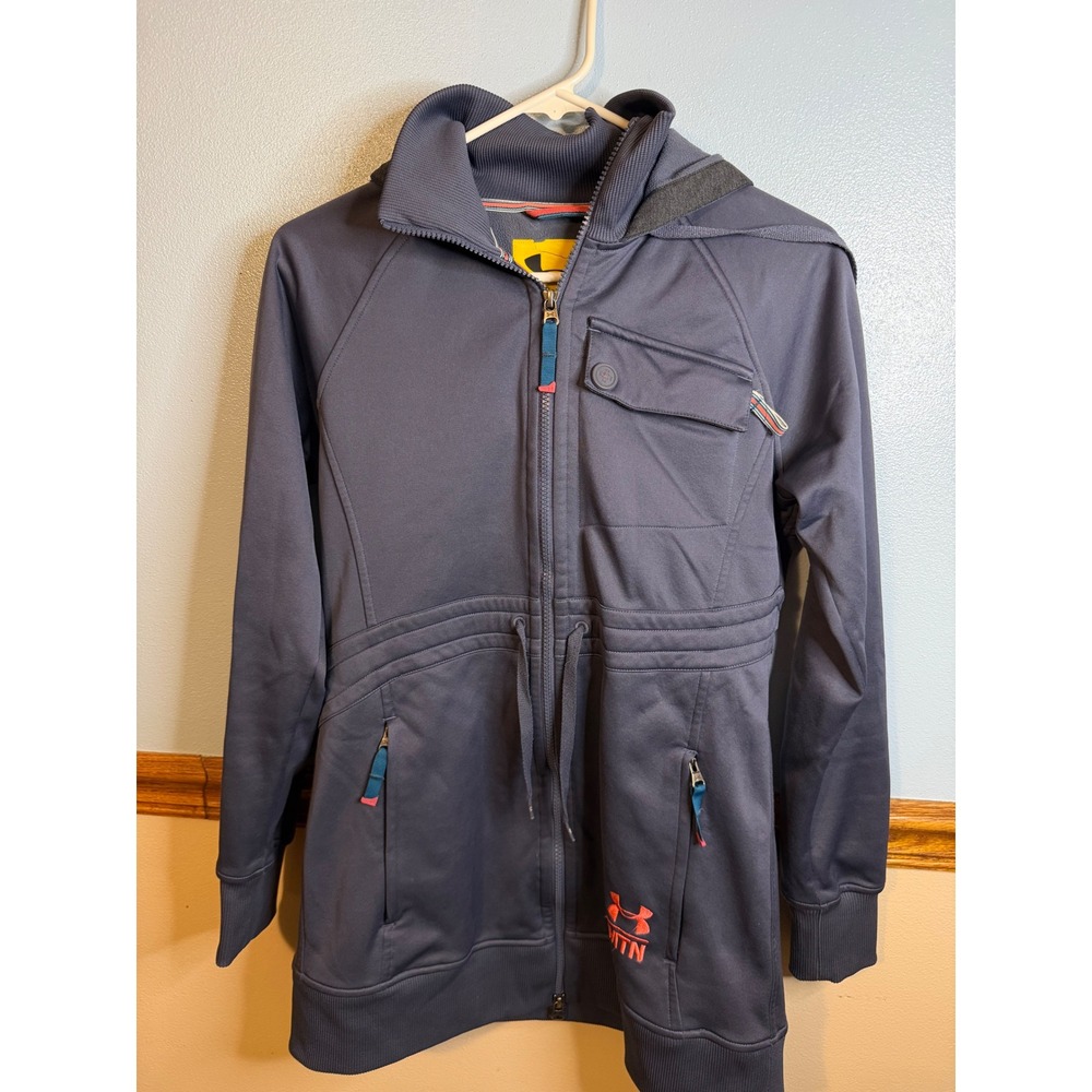 Under Armour MTN Women Gray Full Zip Fleece Hoodie Jacket 1230856 Size SM